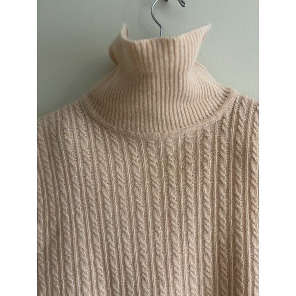 Vintage 1980s Sweater Vest Peach Knit Turtleneck Top Angora Lambswool Small - Picture 3 of 8